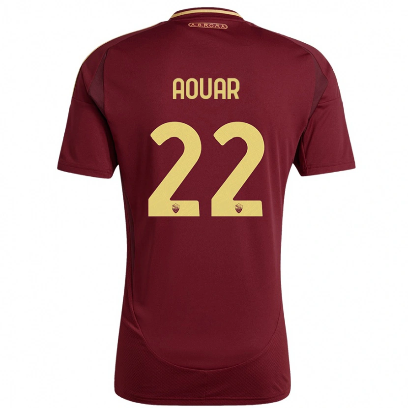 Danxen Kinder Houssem Aouar #22 Rot Braun Gold Heimtrikot Trikot 2024/25 T-Shirt Schweiz