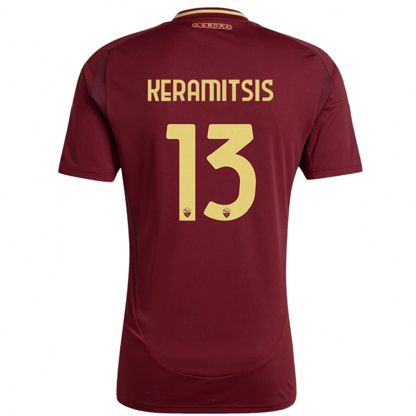 Danxen Kinder Dimitrios Keramitsis #13 Rot Braun Gold Heimtrikot Trikot 2024/25 T-Shirt Schweiz