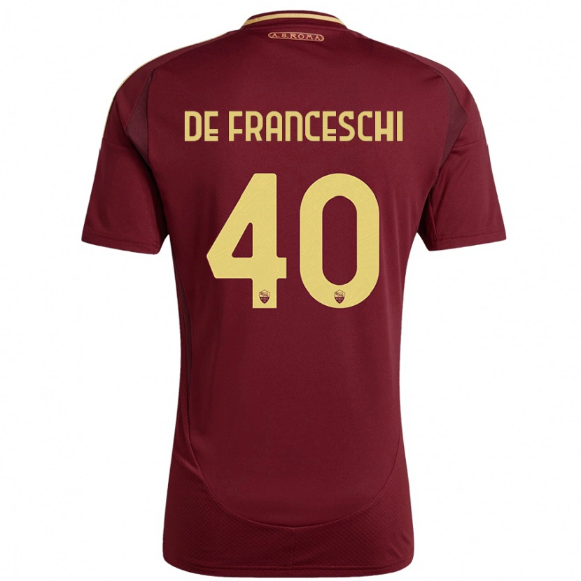 Danxen Kinder Leonardo De Franceschi #40 Rot Braun Gold Heimtrikot Trikot 2024/25 T-Shirt Schweiz