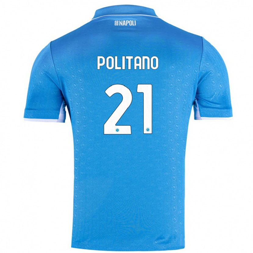 Danxen Kinder Matteo Politano #21 Himmelblau Heimtrikot Trikot 2024/25 T-Shirt Schweiz