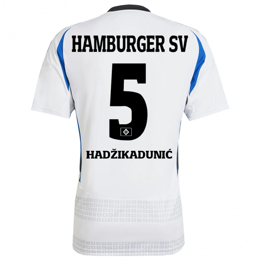 Danxen Kinder Dennis Hadzikadunic #5 Weiß Blau Heimtrikot Trikot 2024/25 T-Shirt Schweiz