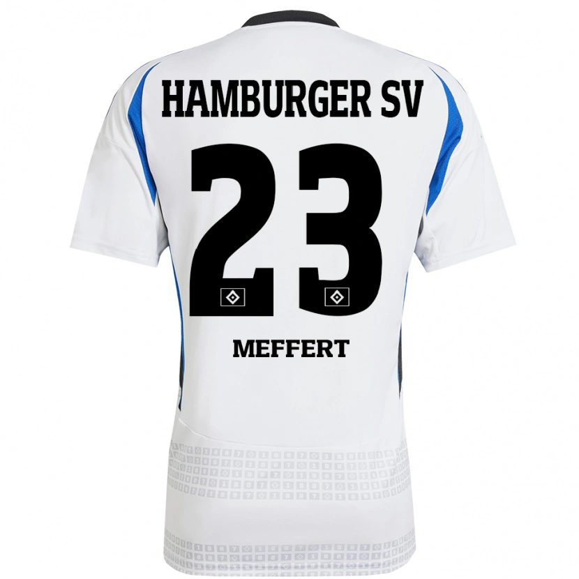 Danxen Kinder Jonas Meffert #23 Weiß Blau Heimtrikot Trikot 2024/25 T-Shirt Schweiz