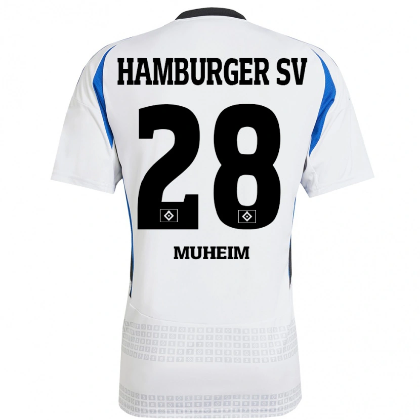 Danxen Kinder Miro Muheim #28 Weiß Blau Heimtrikot Trikot 2024/25 T-Shirt Schweiz