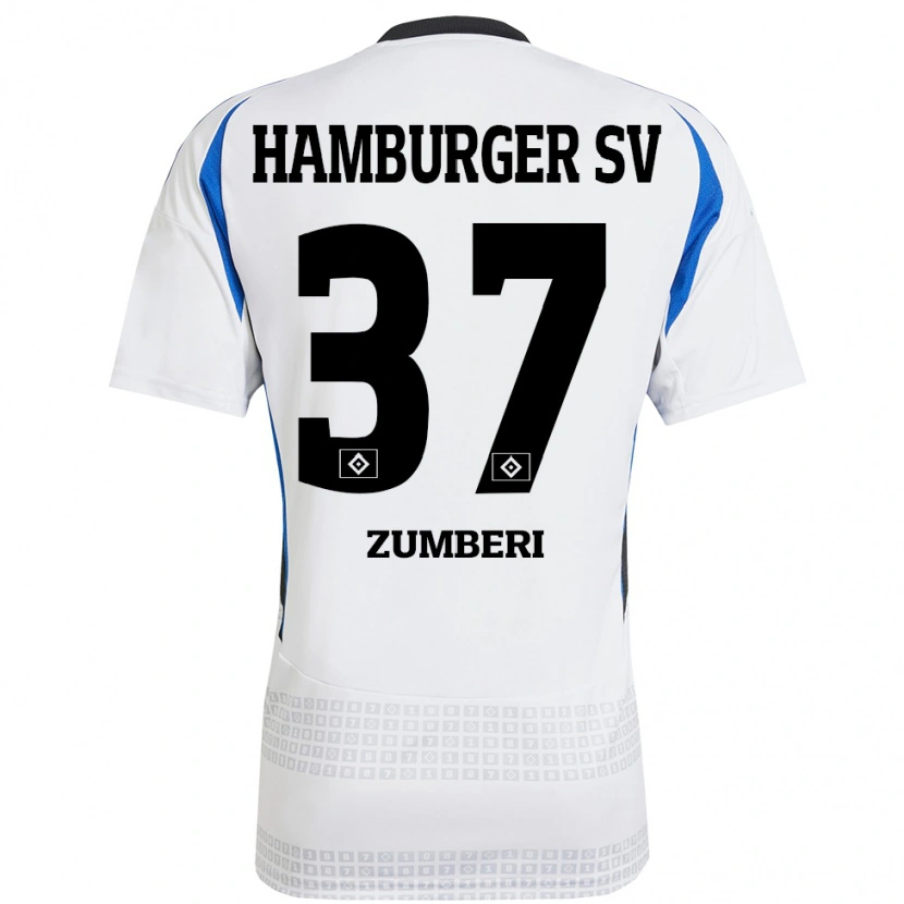 Danxen Kinder Valon Zumberi #37 Weiß Blau Heimtrikot Trikot 2024/25 T-Shirt Schweiz