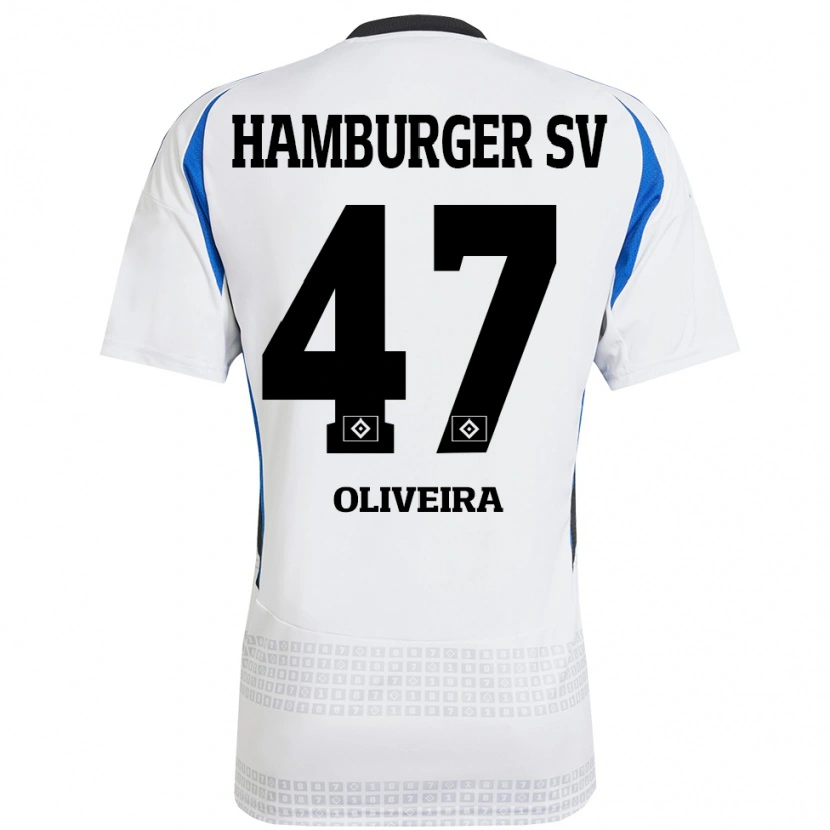 Danxen Kinder Nicolas Oliveira #47 Weiß Blau Heimtrikot Trikot 2024/25 T-Shirt Schweiz