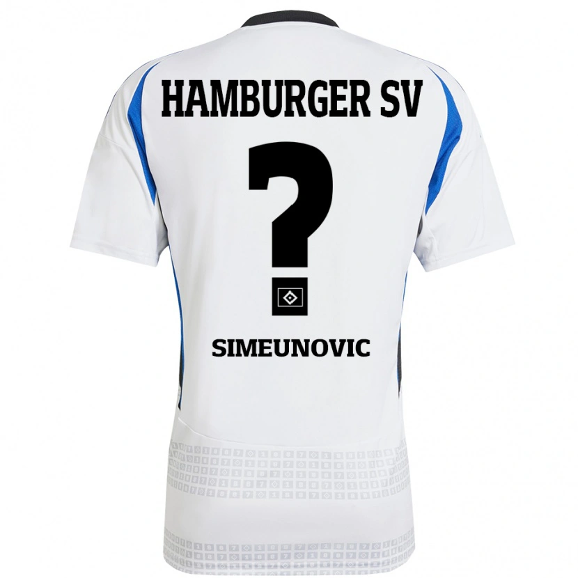 Danxen Kinder Denis Simeunovic #0 Weiß Blau Heimtrikot Trikot 2024/25 T-Shirt Schweiz