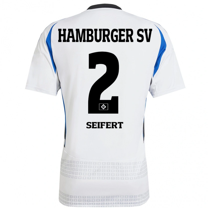 Danxen Kinder Luis Seifert #2 Weiß Blau Heimtrikot Trikot 2024/25 T-Shirt Schweiz