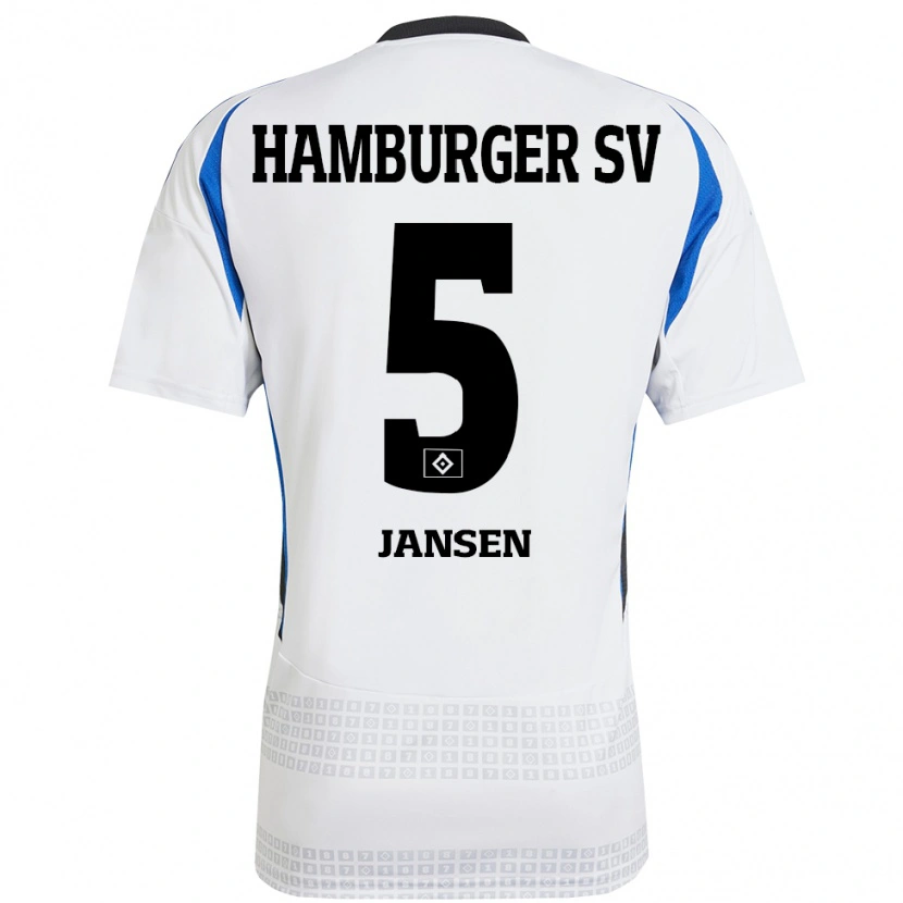 Danxen Kinder Marcell Jansen #5 Weiß Blau Heimtrikot Trikot 2024/25 T-Shirt Schweiz