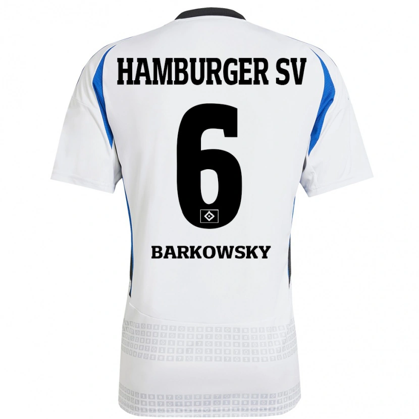 Danxen Kinder Finn Barkowsky #6 Weiß Blau Heimtrikot Trikot 2024/25 T-Shirt Schweiz