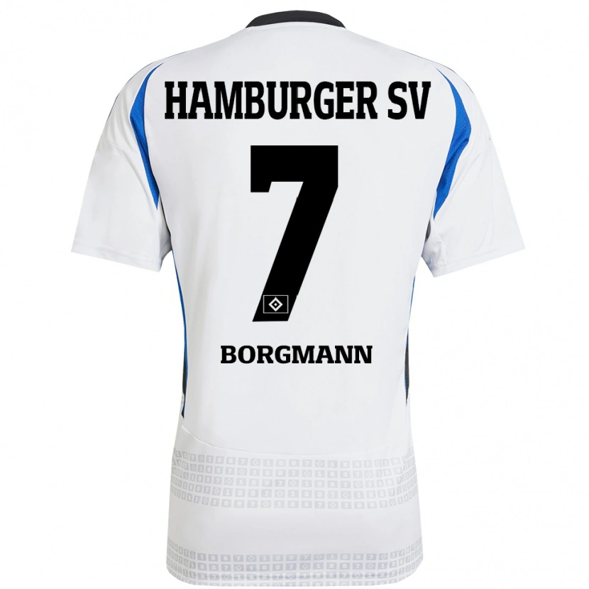 Danxen Kinder Marcus Borgmann #7 Weiß Blau Heimtrikot Trikot 2024/25 T-Shirt Schweiz