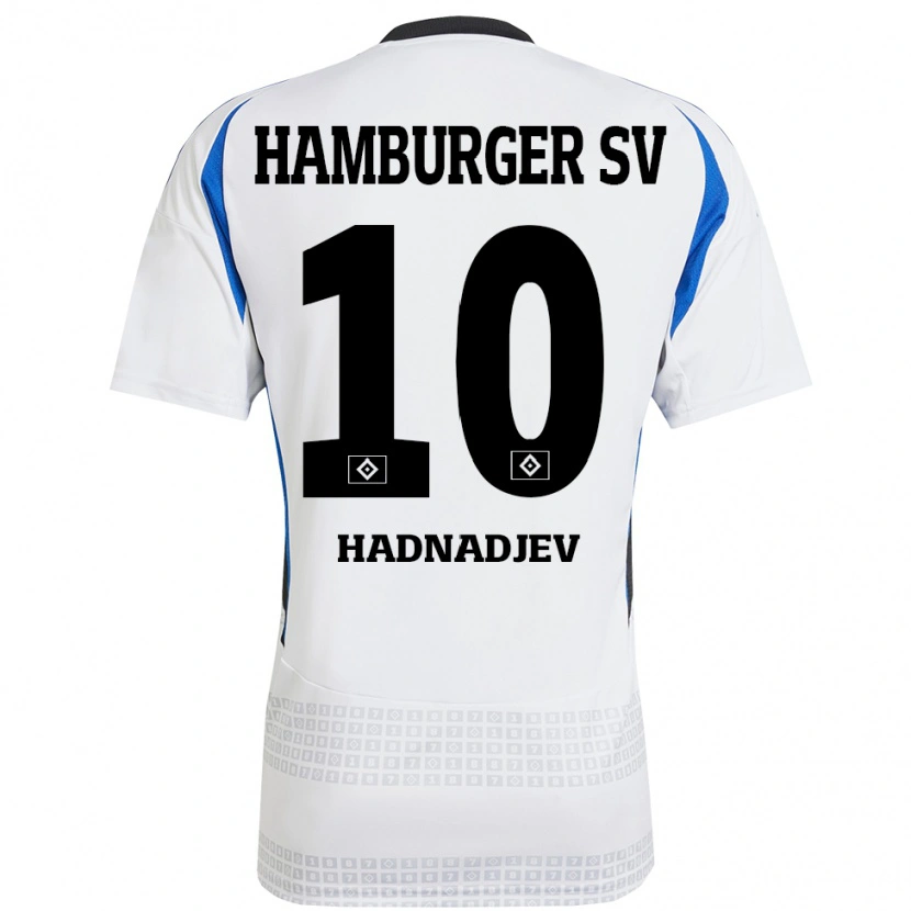 Danxen Kinder Marko Hadnadjev #10 Weiß Blau Heimtrikot Trikot 2024/25 T-Shirt Schweiz