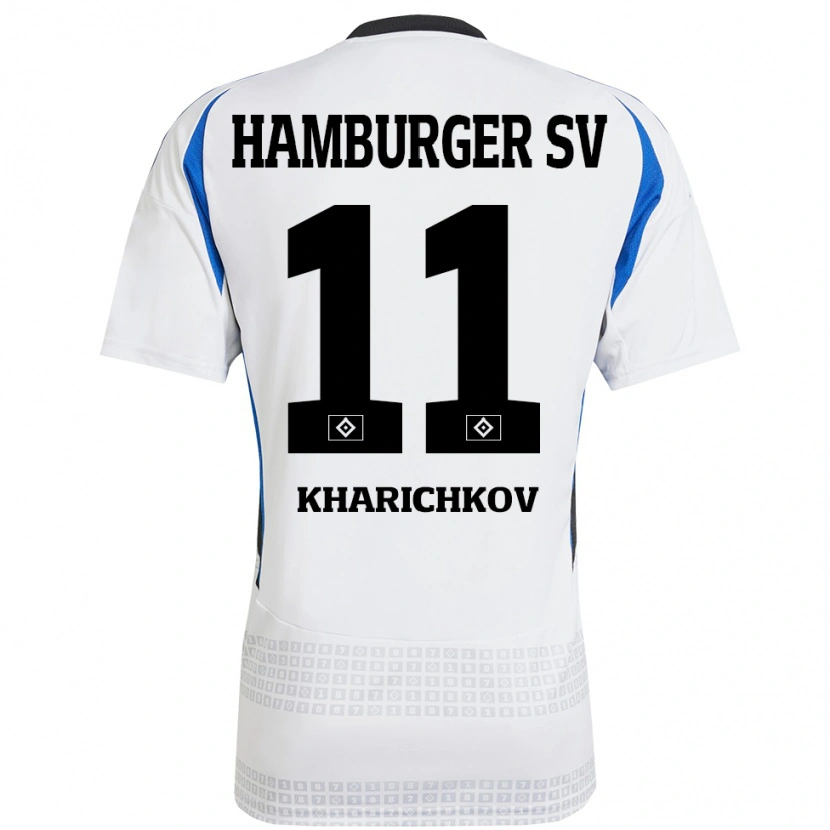 Danxen Kinder Valentyn Kharichkov #11 Weiß Blau Heimtrikot Trikot 2024/25 T-Shirt Schweiz