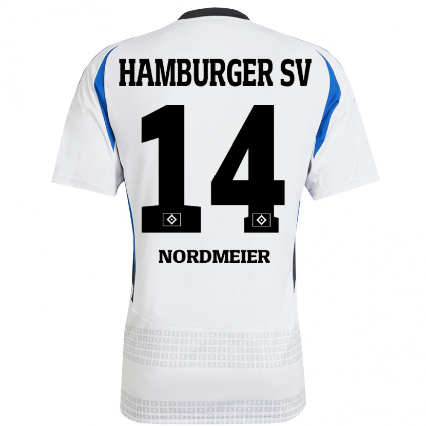 Danxen Kinder Quentin Nordmeier #14 Weiß Blau Heimtrikot Trikot 2024/25 T-Shirt Schweiz