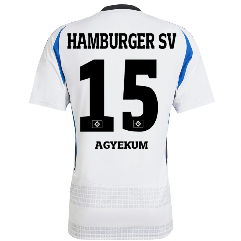 Danxen Kinder Joel Agyekum #15 Weiß Blau Heimtrikot Trikot 2024/25 T-Shirt Schweiz