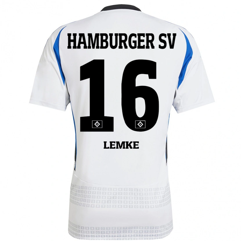 Danxen Kinder Louis Lemke #16 Weiß Blau Heimtrikot Trikot 2024/25 T-Shirt Schweiz