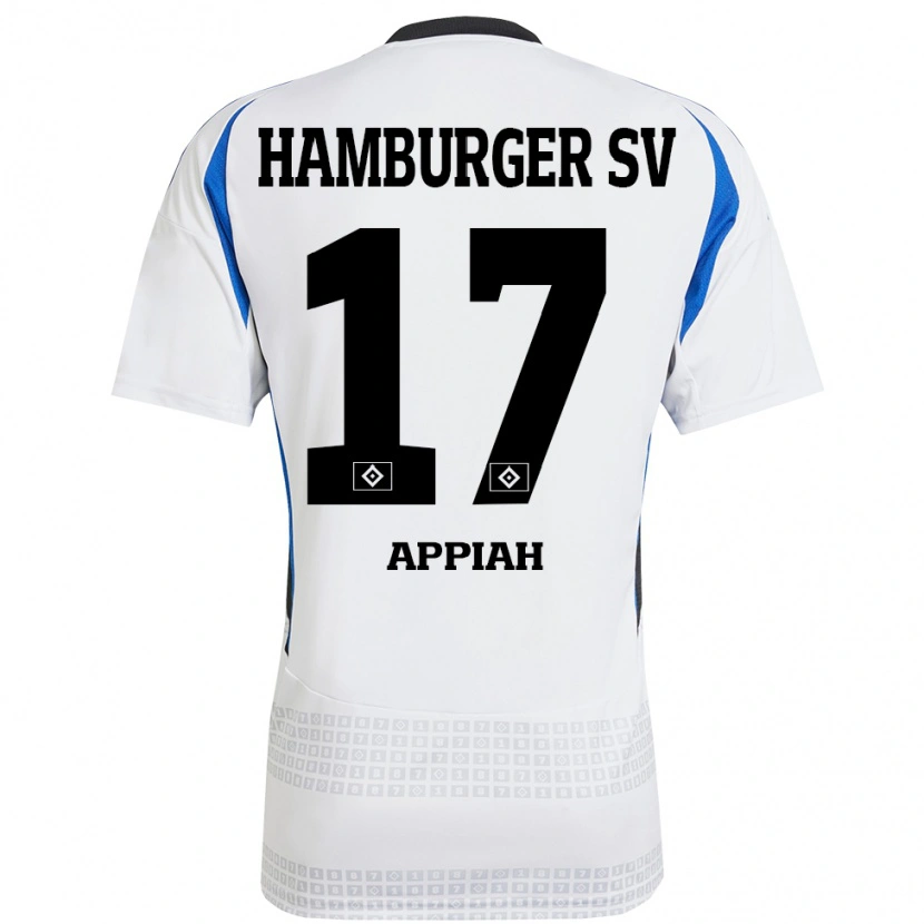 Danxen Kinder Emmanuel Appiah #17 Weiß Blau Heimtrikot Trikot 2024/25 T-Shirt Schweiz