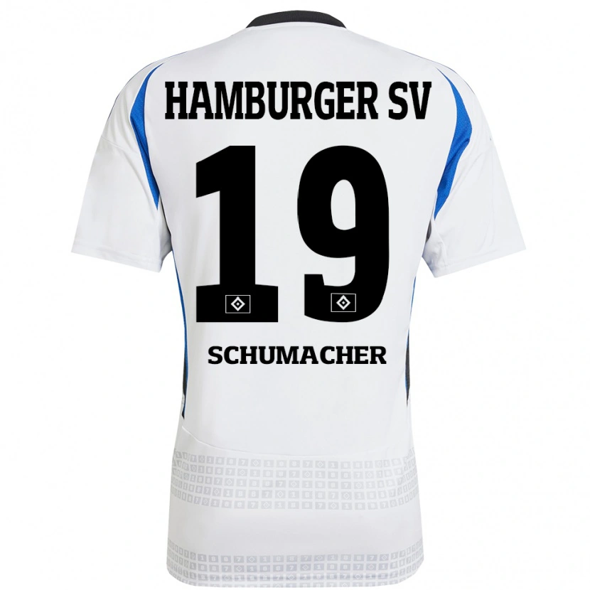 Danxen Kinder Lukas Schumacher #19 Weiß Blau Heimtrikot Trikot 2024/25 T-Shirt Schweiz