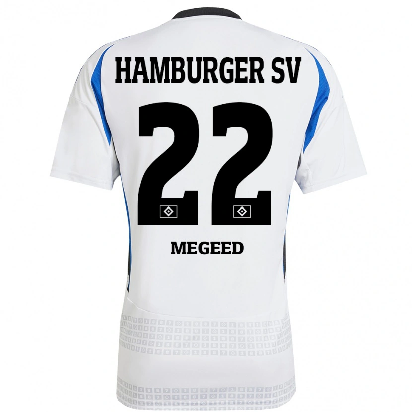 Danxen Kinder Omar Megeed #22 Weiß Blau Heimtrikot Trikot 2024/25 T-Shirt Schweiz