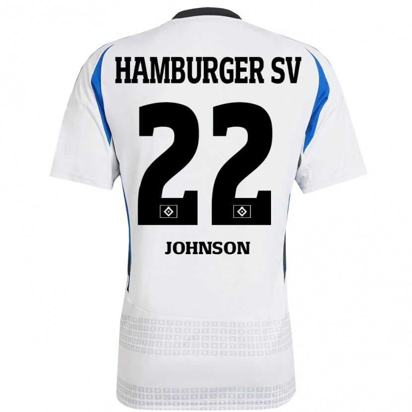 Danxen Kinder Emmanuel Johnson #22 Weiß Blau Heimtrikot Trikot 2024/25 T-Shirt Schweiz