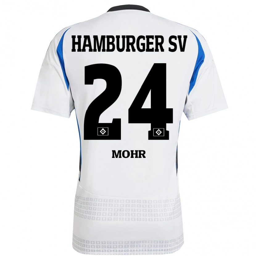 Danxen Kinder Jannik Mohr #24 Weiß Blau Heimtrikot Trikot 2024/25 T-Shirt Schweiz