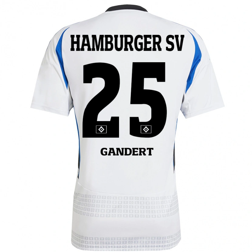 Danxen Kinder Jeremy Gandert #25 Weiß Blau Heimtrikot Trikot 2024/25 T-Shirt Schweiz