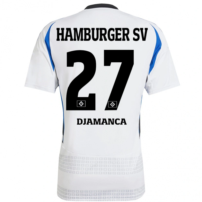 Danxen Kinder Ismaila Djamanca #27 Weiß Blau Heimtrikot Trikot 2024/25 T-Shirt Schweiz