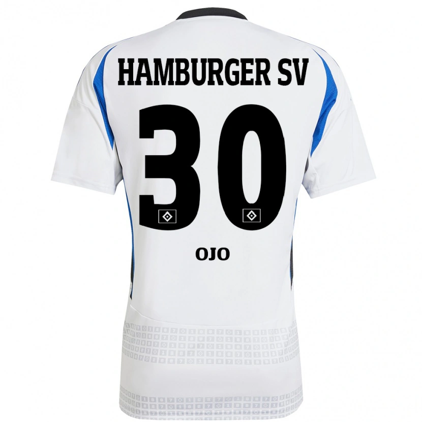 Danxen Kinder Kelvin Ojo #30 Weiß Blau Heimtrikot Trikot 2024/25 T-Shirt Schweiz