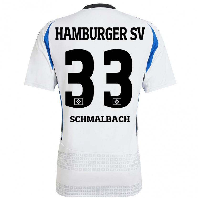 Danxen Kinder Sebastian Schmalbach #33 Weiß Blau Heimtrikot Trikot 2024/25 T-Shirt Schweiz