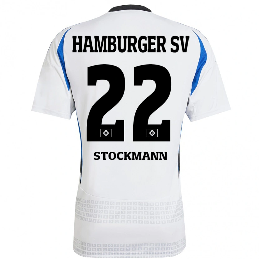 Danxen Kinder Sarah Stöckmann #22 Weiß Blau Heimtrikot Trikot 2024/25 T-Shirt Schweiz