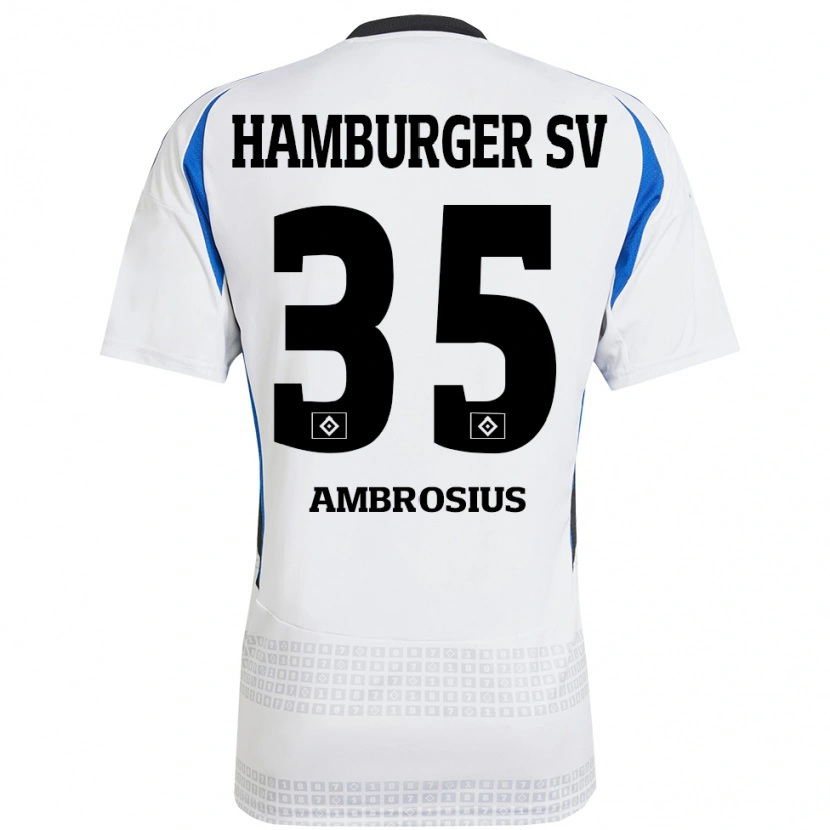 Danxen Kinder Stephan Ambrosius #35 Weiß Blau Heimtrikot Trikot 2024/25 T-Shirt Schweiz