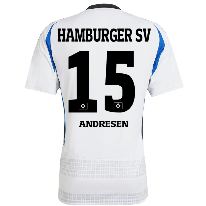 Danxen Kinder Bent Andresen #15 Weiß Blau Heimtrikot Trikot 2024/25 T-Shirt Schweiz