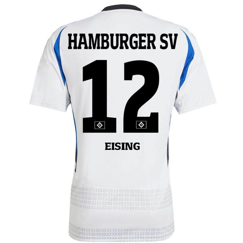 Danxen Kinder Luis Eising #12 Weiß Blau Heimtrikot Trikot 2024/25 T-Shirt Schweiz