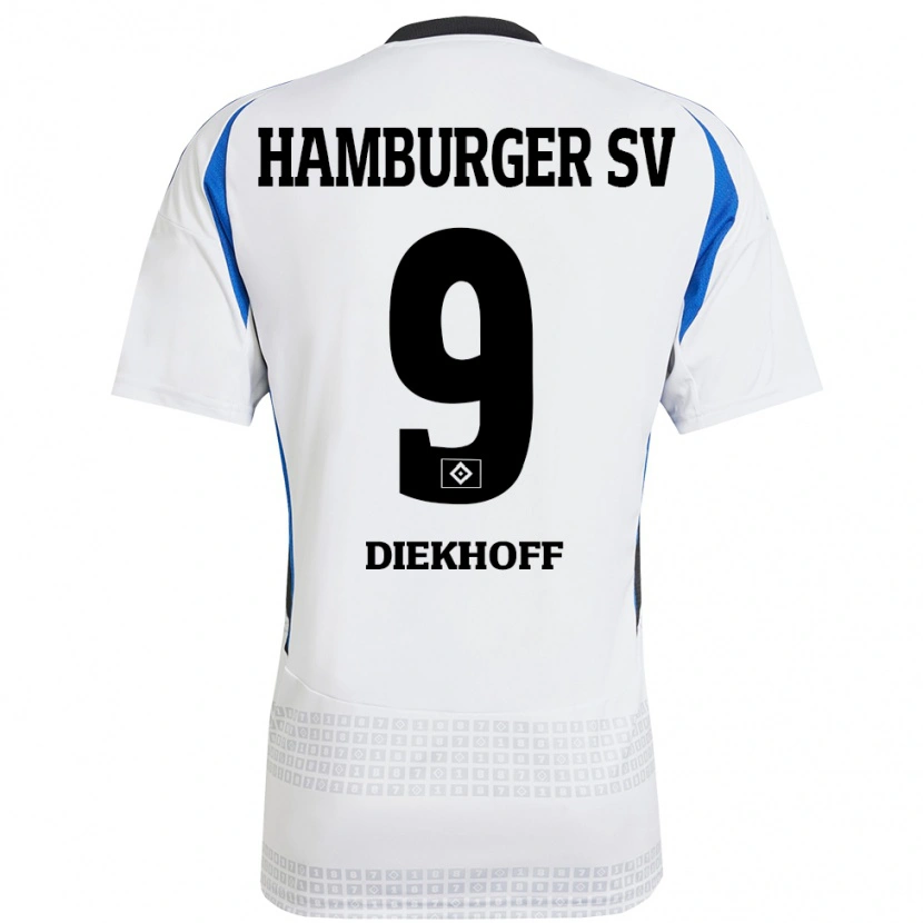 Danxen Kinder Henrike Diekhoff #9 Weiß Blau Heimtrikot Trikot 2024/25 T-Shirt Schweiz