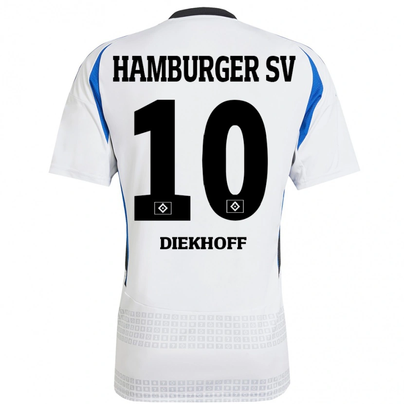 Danxen Kinder Hannah Diekhoff #10 Weiß Blau Heimtrikot Trikot 2024/25 T-Shirt Schweiz