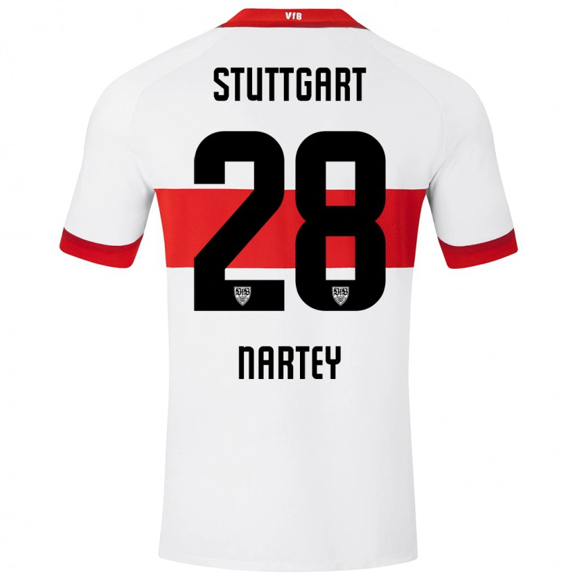 Danxen Kinder Nikolas Nartey #28 Weiß Rot Heimtrikot Trikot 2024/25 T-Shirt Schweiz