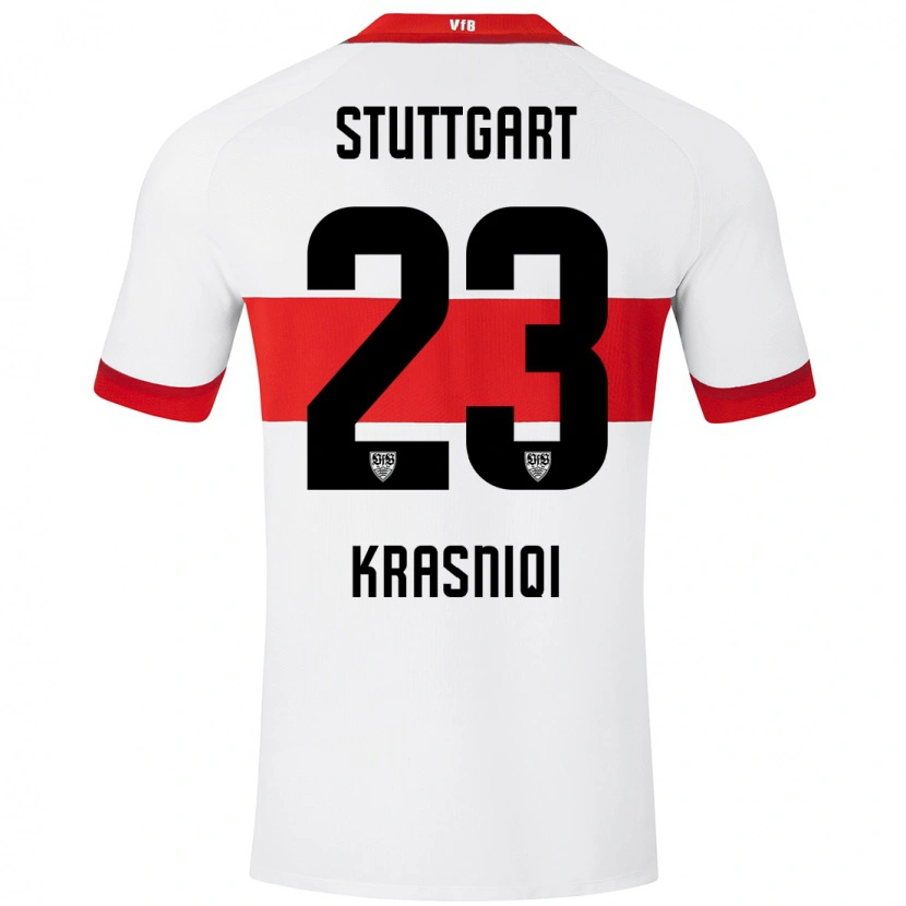 Danxen Kinder Elton Krasniqi #23 Weiß Rot Heimtrikot Trikot 2024/25 T-Shirt Schweiz