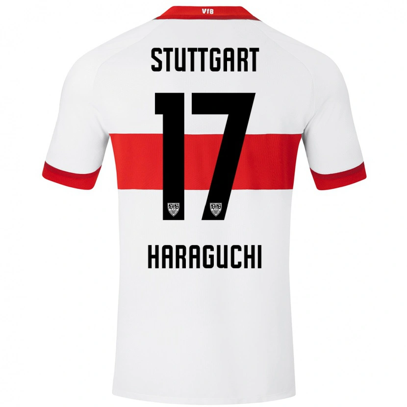 Danxen Kinder Genki Haraguchi #17 Weiß Rot Heimtrikot Trikot 2024/25 T-Shirt Schweiz