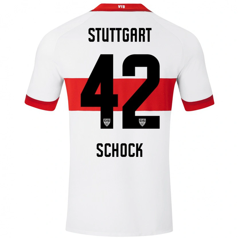 Danxen Kinder Florian Schock #42 Weiß Rot Heimtrikot Trikot 2024/25 T-Shirt Schweiz