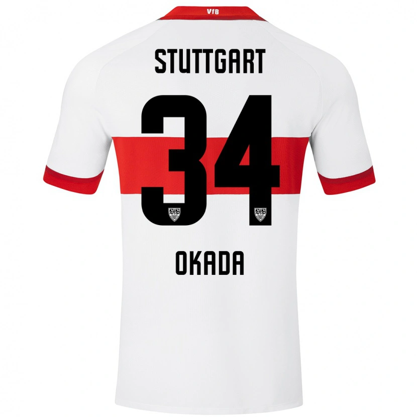 Danxen Kinder Rei Okada #34 Weiß Rot Heimtrikot Trikot 2024/25 T-Shirt Schweiz