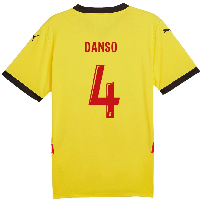 Danxen Kinder Kevin Danso #4 Gelb Rot Heimtrikot Trikot 2024/25 T-Shirt Schweiz