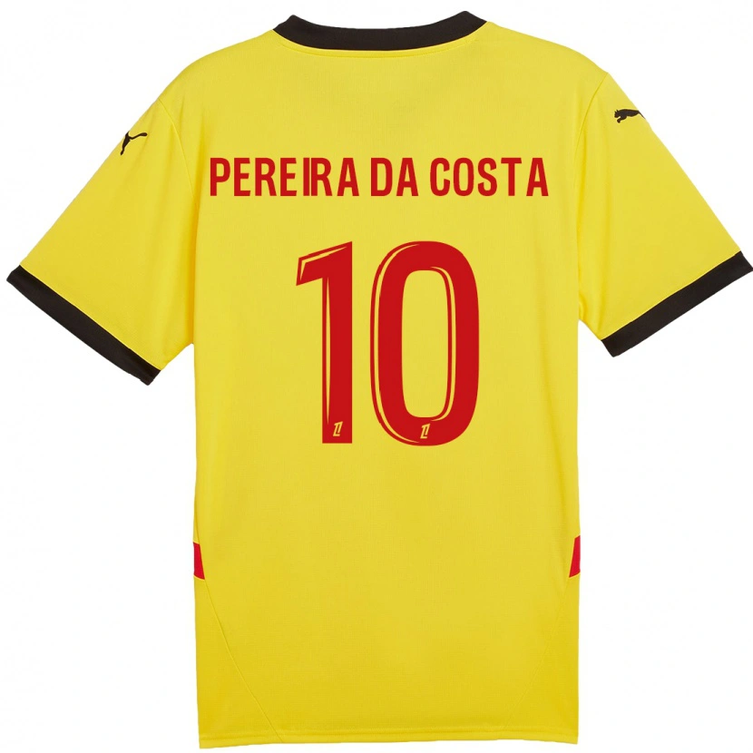 Danxen Kinder David Pereira Da Costa #10 Gelb Rot Heimtrikot Trikot 2024/25 T-Shirt Schweiz