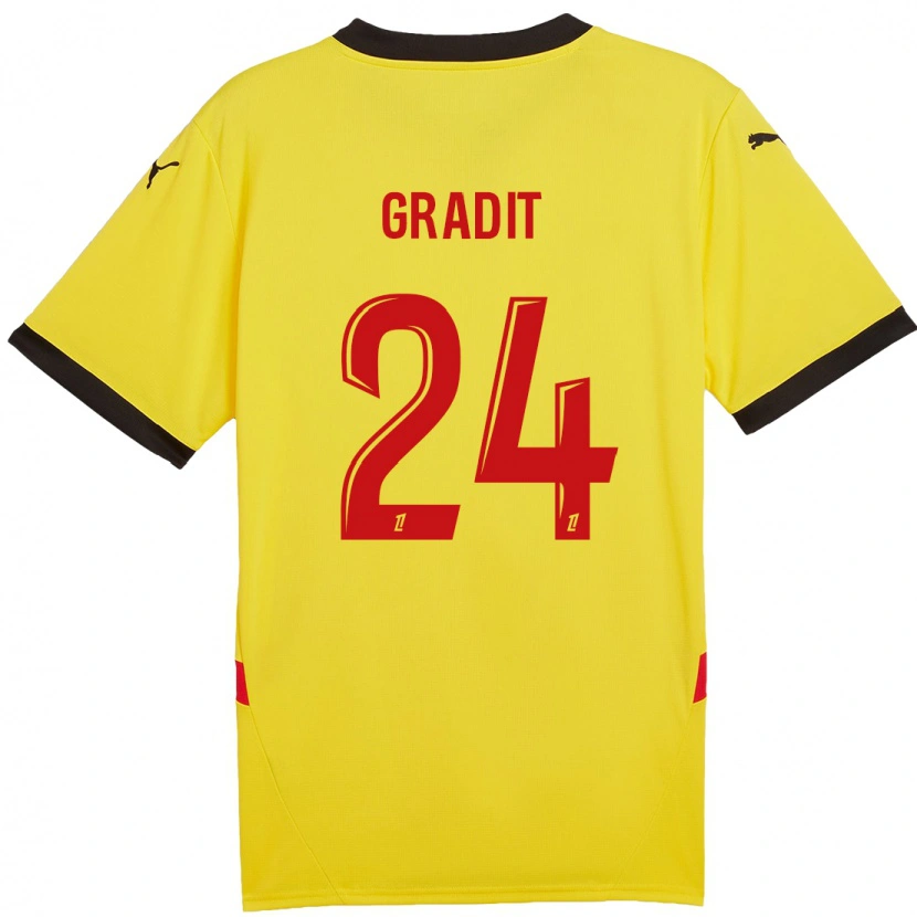 Danxen Kinder Jonathan Gradit #24 Gelb Rot Heimtrikot Trikot 2024/25 T-Shirt Schweiz