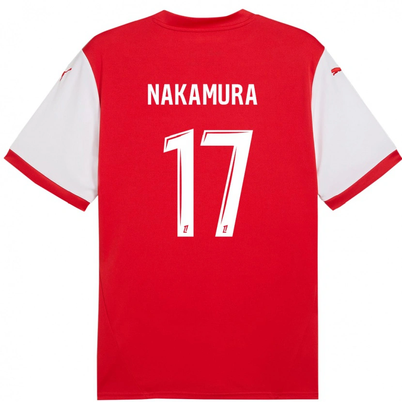 Danxen Kinder Keito Nakamura #17 Rot Weiß Heimtrikot Trikot 2024/25 T-Shirt Schweiz