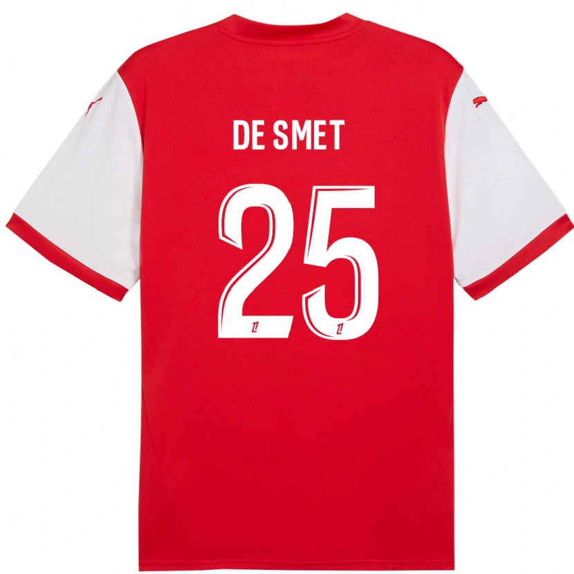 Danxen Kinder Thibault De Smet #25 Rot Weiß Heimtrikot Trikot 2024/25 T-Shirt Schweiz