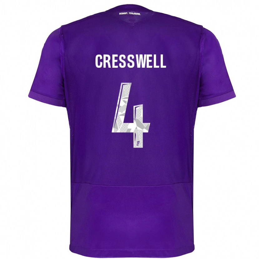 Danxen Kinder Charlie Cresswell #4 Violett Weiß Heimtrikot Trikot 2024/25 T-Shirt Schweiz