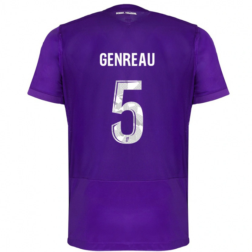 Danxen Kinder Denis Genreau #5 Violett Weiß Heimtrikot Trikot 2024/25 T-Shirt Schweiz