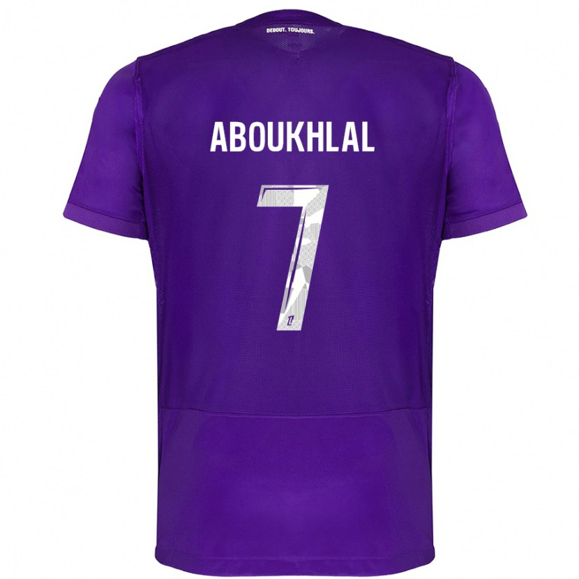 Danxen Kinder Zakaria Aboukhlal #7 Violett Weiß Heimtrikot Trikot 2024/25 T-Shirt Schweiz