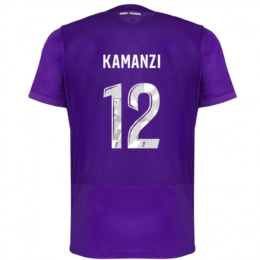 Danxen Kinder Warren Kamanzi #12 Violett Weiß Heimtrikot Trikot 2024/25 T-Shirt Schweiz