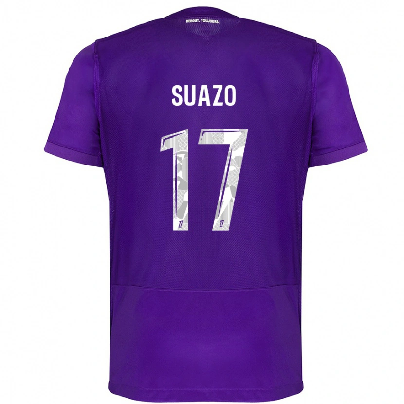 Danxen Kinder Gabriel Suazo #17 Violett Weiß Heimtrikot Trikot 2024/25 T-Shirt Schweiz