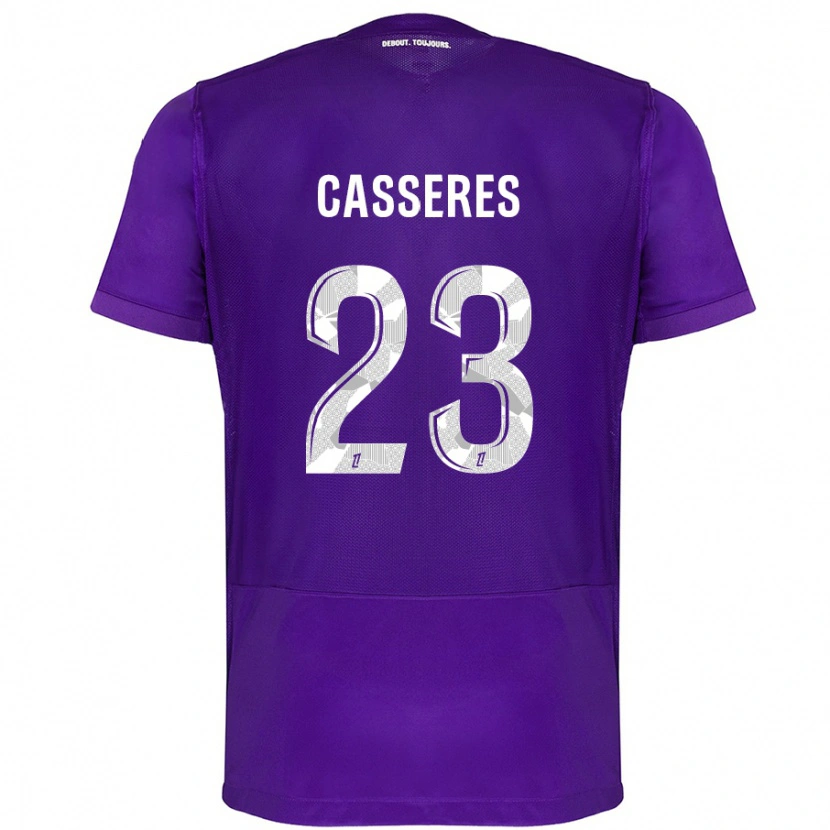 Danxen Kinder Cristian Cásseres Jr. #23 Violett Weiß Heimtrikot Trikot 2024/25 T-Shirt Schweiz